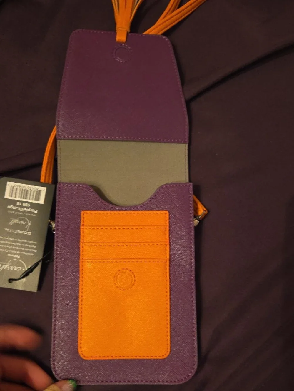 Purple and Orange Crossbody Phone Bag - Unbranded